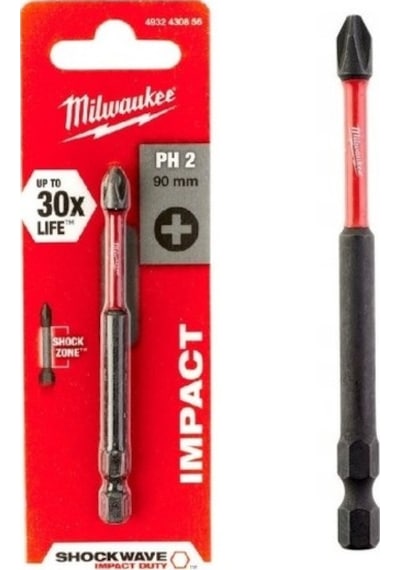 Milwaukee Bits Uç Ph2 90 Mm. 1'Li Paket  Shockwave