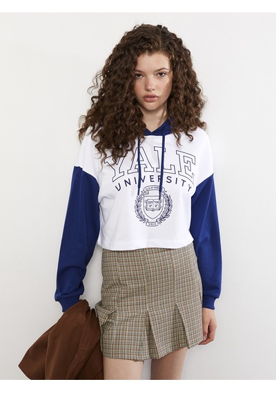Lcw Vision Beyaz Kapüşonlu Baskılı Uzun Kollu Kadın Sweatshirt