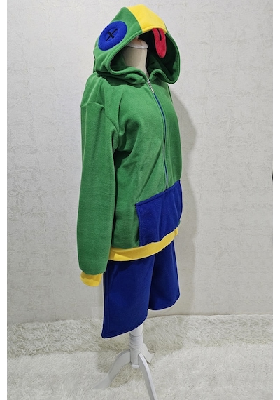 Kapüşonlu Cosplay Yeşil Kostüm Yetişkin | Video Oyunu Kapüşonlu Yeşil Kostüm Yetişkin