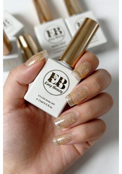 Altın Simli Kalıcı Oje - Nail Art Oje - Tpo İçermez - Glıtter Gel Polısh G5 60-g5