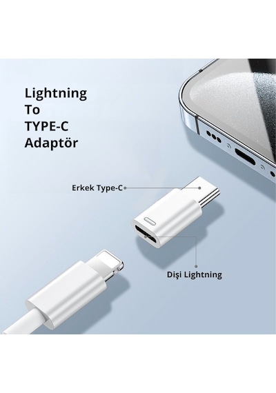 Alfais 6004 Type-c To Lightning Şarj Data Çevirici Dönüştürücü Adaptör