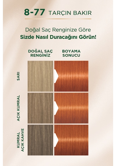 Palette Kalıcı Doğal Renkler Saç Boyası 8 - 77 Tarçın Bakır (551838763)