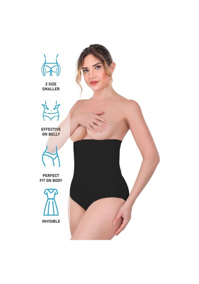 Siyah Mı Emay 2080 Yüksek Bel Çıtçıtlı Slip Korse Siyah