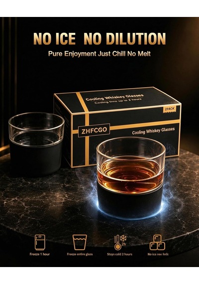 Gerek Yok Buz Viski Bardakları Seti 2pcs-dondurulmuş Jel Bardaklar 9.5oz Erkekler/baba Hediyeleri İçin Emeklilik Hedi