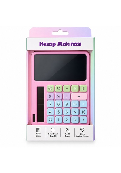 2ın1 Pilli Hesap Makinesi - Dijital Çizim Yazı Tablet Tahta Krd-8120 Çok Renkli
