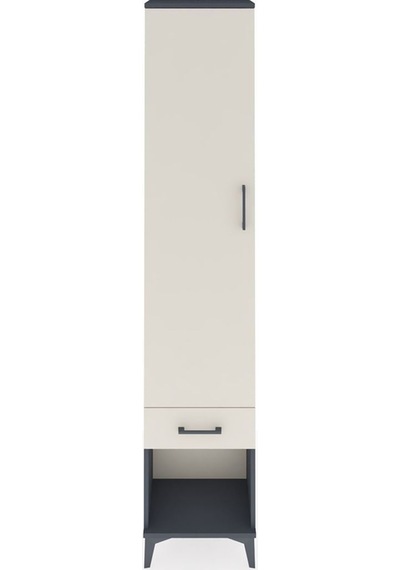 Arges Dolap 4 Raflı Tek Çekmeceli Tek Kapaklı 44x30x221 Antrasit-aytaşı Antrasit