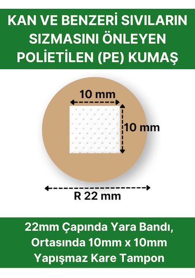 Enjeksıyon Flaster 22mm 500 Adet 5 Li Paket