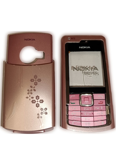 Nokia N72 Kapak Nokia N72 Uyumlu Pembe Kapak Ön Kapak Arka Kapak