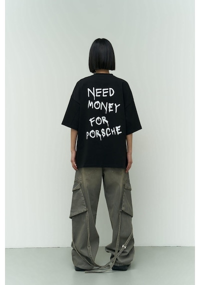Flood Of Style Need Money Siyah Oversize