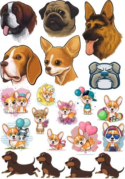 Köpek Sticker Set-13 13 Parça Telefon, Tablet, Defter, Laptop Sticker