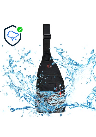 Seventeen 3474- Unisex Çapraz Göğüs Çantası Siyah Çok Bölmeli Ayarlanabilir Askılı Günlük Omuz Ve Body Bag
