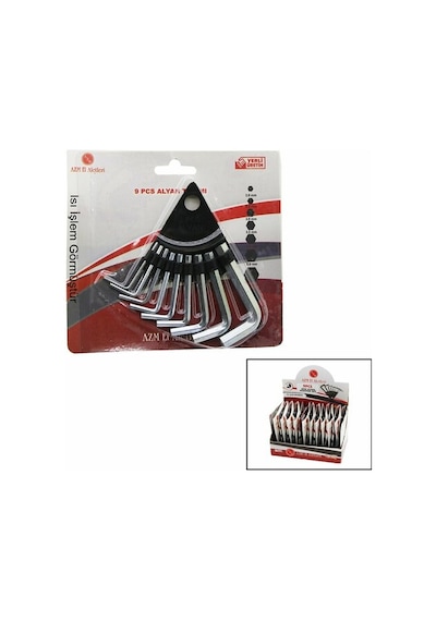 10 Parça Kartlı Alyan Anahtar Takım Seti120mm-no-1.5-10 4801