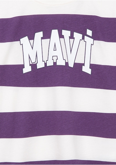 Çocuk Mavi - Mavi Logo Baskılı Mor Çizgili Tişört 7610191-88138 Mor