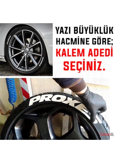Tek 1 Kalem İle 4 Lastik Boyama İmkanı Beyaz Lastik Kalemi