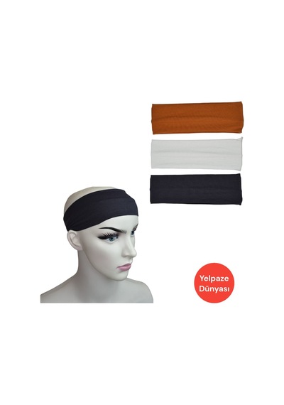 5 Al 4 Öde Kampanyalı %100 Pamuk Spor Günlük Saç Bandı 3 Lü Set Siyah