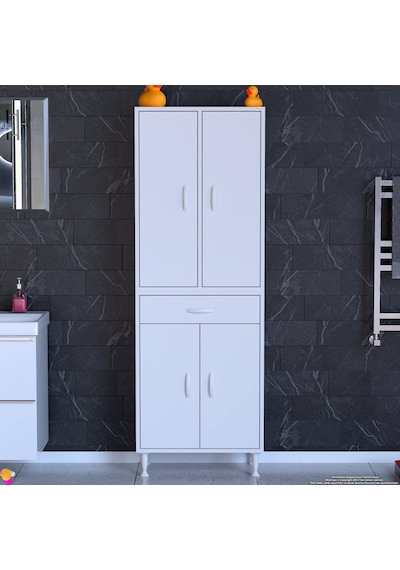 Eliusta Line Beyaz 60 Cm Banyo Dolabı Çok Bölmeli Banyo Düzenleyici Dolap 4 Kapaklı 4 Raflı 60x173x32,5 Cm Beyaz Eliusta Line Beyaz 60 Cm Banyo Dolabı Çok Bölmeli Banyo Düzenleyici Dolap 4 Kapaklı 4 Raflı 60x173x32,5 Cm Beyaz
