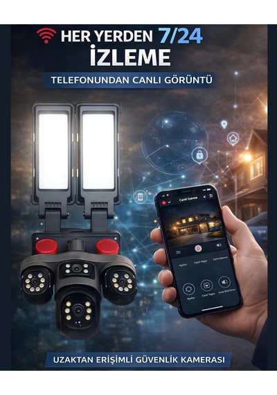 Onqam On-sg5220-aov 4g Solar Güvenlik Kamerası 2 Lens 3mp - 7-24 Kayıt