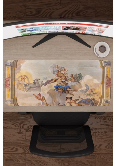 Ortaçağ Sanat Kaymaz Dikişli Kauçuk Oyuncu Mousepad V1 - 70x30 Xl Gaming Mouse Pad Fare Altlığı