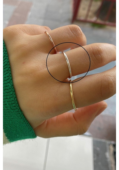 Gümüş 1,5mm Kalınlıkda İnce Tel Yüzük Gümüş