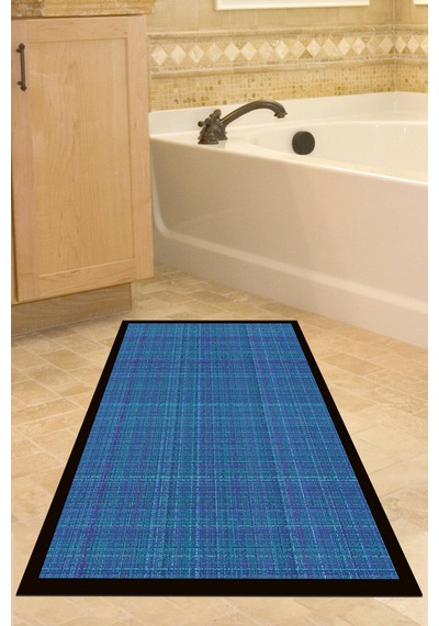 Kaymaz Taban Djt Banyo Mutfak Salon Halı Trend Dokuma Desen E5007 Koyu Mavi