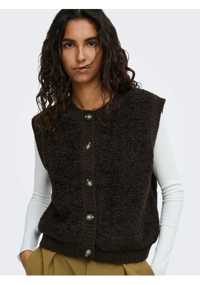 Jdy Jdyeira Life S/l On Button Vest Knt Noos Kadın Yelek 15359800 Kahve