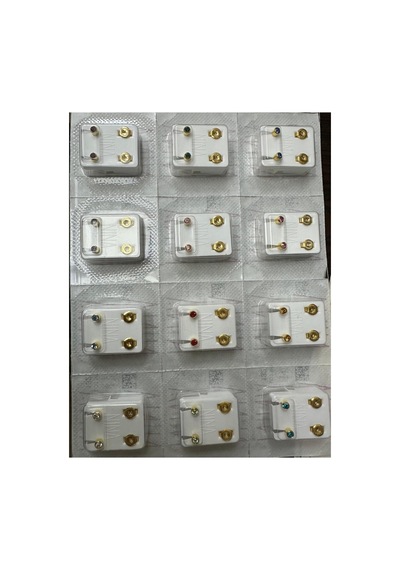 Gold Assorted Kulak Delme Küpesi 12 Çift Karışık Gold
