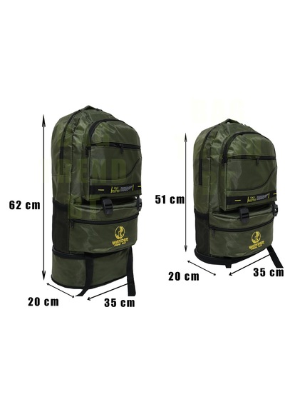 Bag Trend Bt Dağcı Sırt Çantası,körüklü,60 Litre Hacim,kamp Çantası, Yeşil