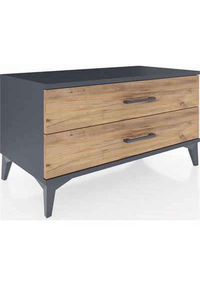 Hyperion Şifonyer 2 Çekmeceli 88x44x48 Antrasit-çam Antrasit