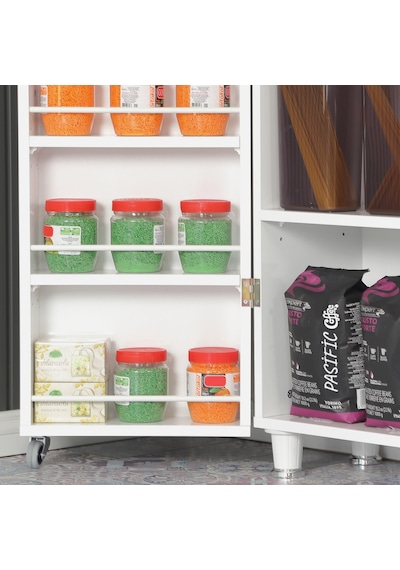 Pasific Home Guzzo Tekerlekli Kiler Çok Amaçlı Erzak Dolabı 80 cm Parlak Beyaz