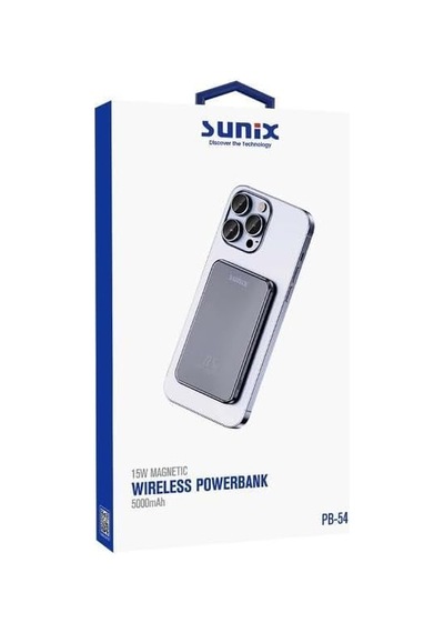 5000 Mah 15w Manyetik Wireless Powerbank Siyah Pb-54