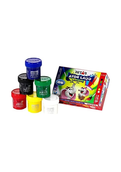 6 Renkli Guaj Boya Seti - 25 Ml X 6 Adet 10'lu