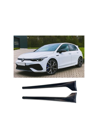 Vw Golf 8 R Yan Marşpiyel Seti Plastik 2 Adet Mat Siyah 2019 2020 2021 2022 2023 2024 2025 Karlık+ek+bodykit