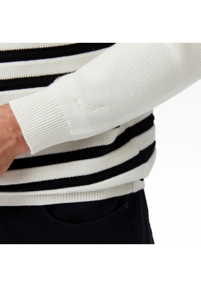 Nautica Erkek Krem Classic Fit Kazak Çizgili S57216t Krem