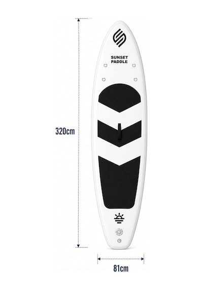 Crazy Fan Siyah Beyaz Şişme Sup Board / Paddle Board 320 Cm