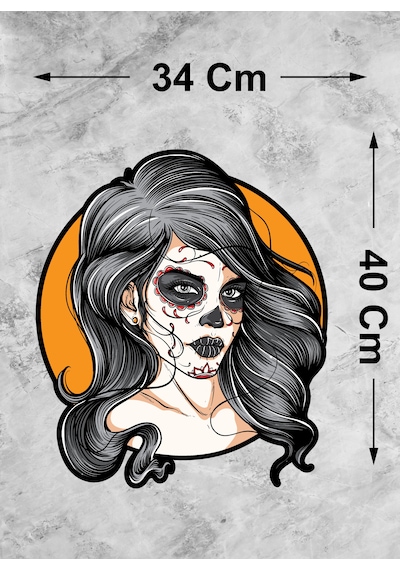 Gotic Girl Sticker - Gotik Kız Sticker - Araba Oto Motosiklet Karavan Cam Laptop Bavul Sticker - 00159 40x34 Cm