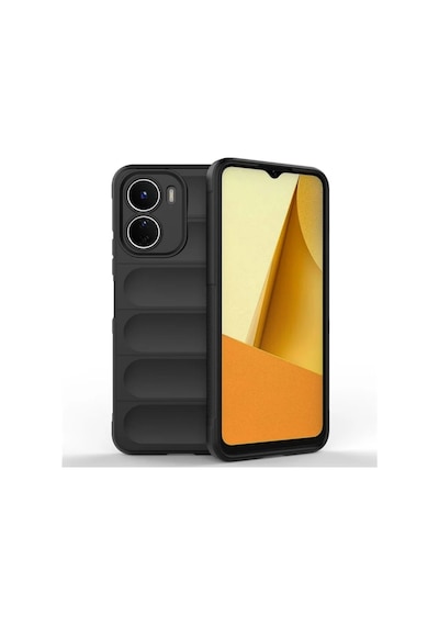 Vivo Y16 Uyumlu Silikon Kılıf - Kamera Korumalı Esnek Yeni Nesil Airbag Kapak - Siyah