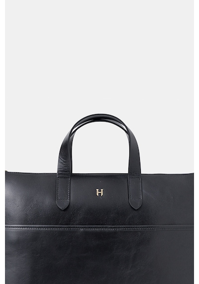 Brice Hakiki Deri Unisex 15,6" Tek Bölmeli Dizüstü Bilgisayar Çantası Siyah
