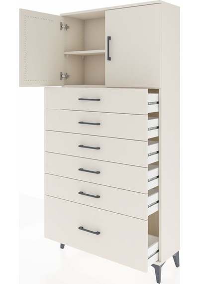 Arges Dolap 2 Raflı 6 Çekmeceli 2 Kapaklı 88x30x182 Aytaşı-ay... Aytaşı