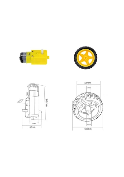 Arduino 6v 250 Rpm Dc Motor Ve Tekerlek Seti