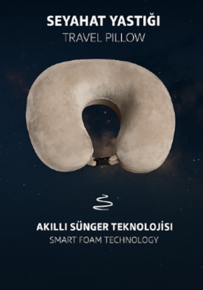 Armegeda Fransız Kadife Seyahat Yastıgı Nar Kırmızısı Yastık Bej