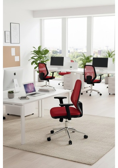 Ofisbazaar Dali Fileli Çalışma Koltuğu Ergonomik Şef Ve Toplantı Koltuğu Kırmızı Kırmızı Ofisbazaar Dali Fileli Çalışma Koltuğu Ergonomik Şef Ve Toplantı Koltuğu Kırmızı Kırmızı