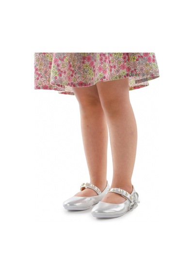 Kiko Kids İncili Günlük Cırtlı Kız Çocuk Babet Ayakkabı 253 Sedef 001