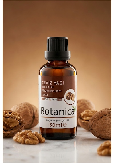 Botanica %100 Saf Ceviz Yağı Soğuk Sıkım Omega 3 Beyin Destekleyici Doğal Bitkisel Gıda Uyumlu 50 Ml 50 ML