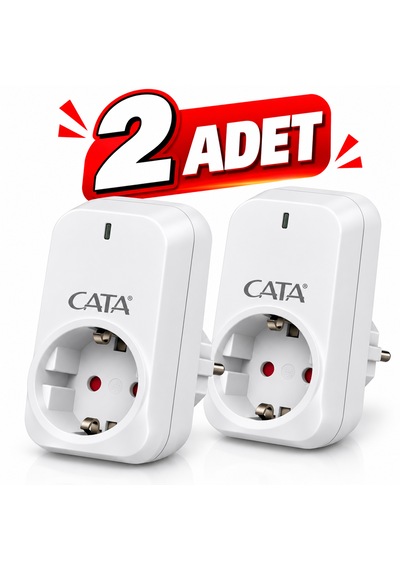 2 Adet Akım Korumalı Tekli Kablosuz Priz 4000 W Yıldırım Koruması İle Güvenli Kullanım