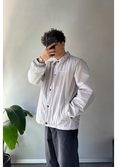 Flaw Hardstone Nakışlı Oversize Ceket Gri Gri