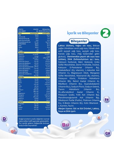 Bebehum 2 Bebek Sütü 800 Gr 6-12 Ay