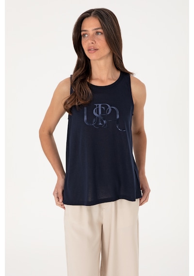 U.S. Polo Assn. Kadın Lacivert Kolsuz Bisiklet Yaka Tişört 50305609-VR033