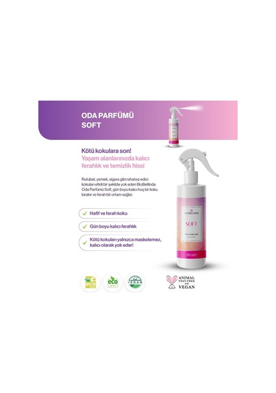 Doğal İçerikli Oda Parfümü Yumuşaf Kokulu Soft 350 Ml Fresh