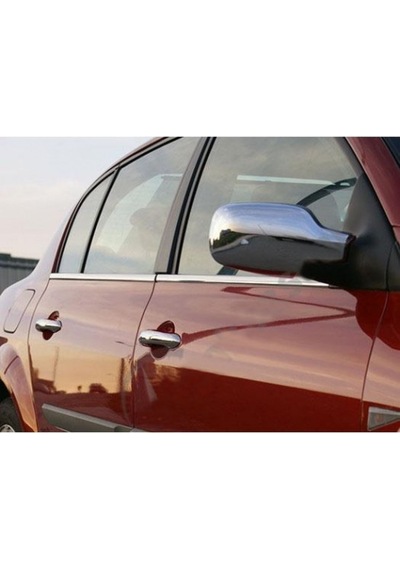 Renault Megane 2 SD Uyumlu 2004-2010 Krom Cam Çıtası 4 Parça Paslanmaz Çelik