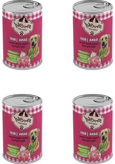 4 Adet Konserve Yaş Mama, Dana Etli & Tahılsız, 415 Gr
